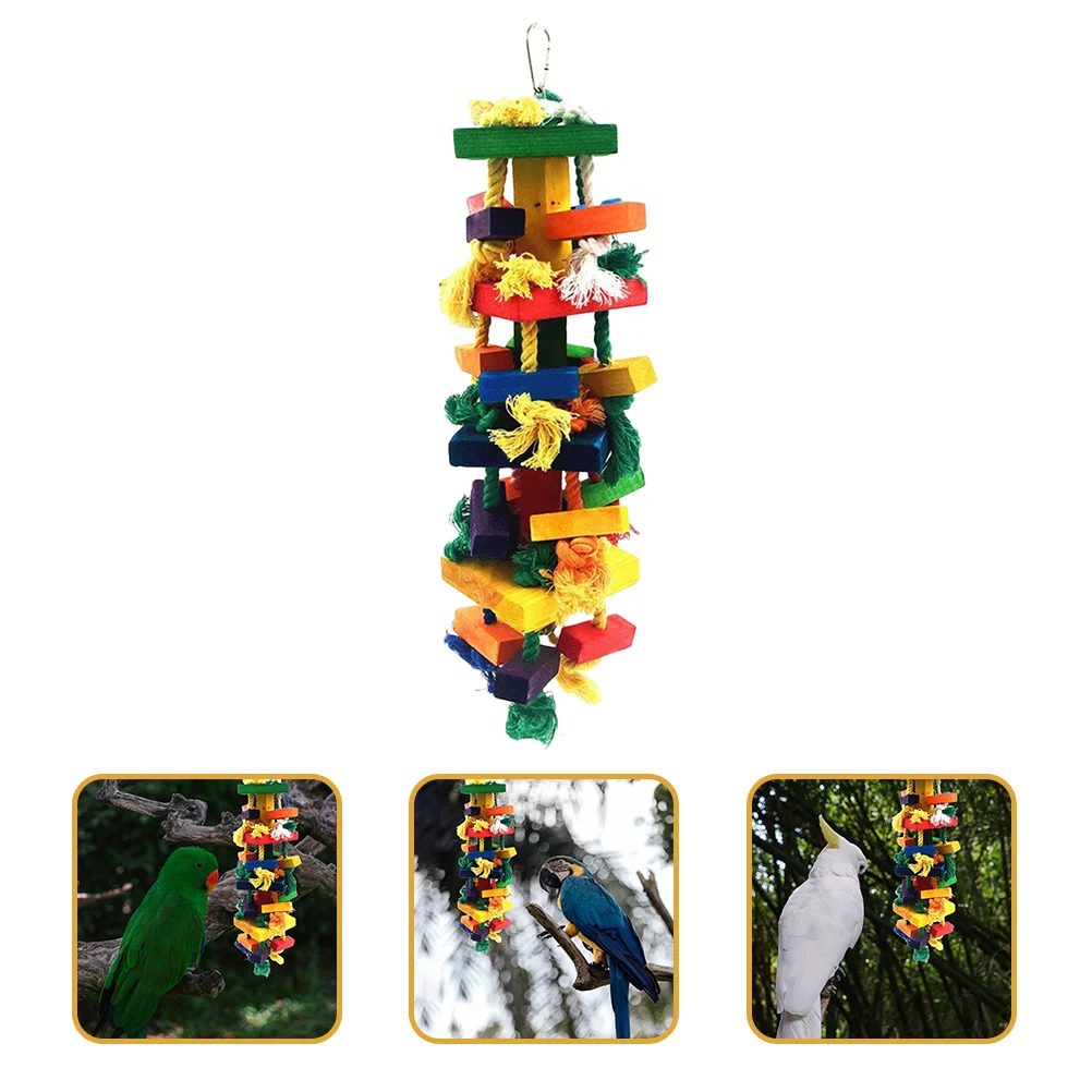 

Toy Toys Parrot Bird Wood Cage Hanging Pet Chewing Chew Birds Bite Parrots Large Natural Parakeet Biting Tearing Block Wooden