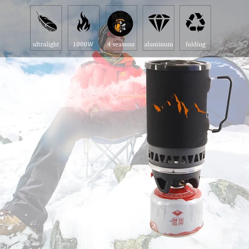 

Portable Mini Butane Gas Stove High Power Folding Camping Burner Outdoor Windproof 1400ml Cooking System Hiking Picnic Cookware