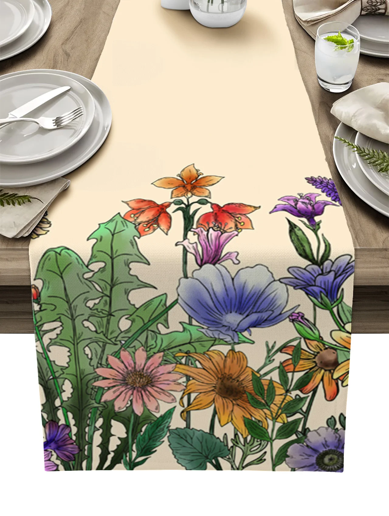 

Цветочная утренняя слава Лаванда растение настольная дорожка свадебное украшение стола кухонная скатерть Подставки Коврик для Стола Наст...