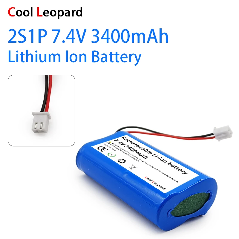

18650 2S1P 7.4V 3400mAh Li-Ion Battery Rechargeable Battery,For Power Toy Accessories,LED Lights,Lighting Alarm System Battery
