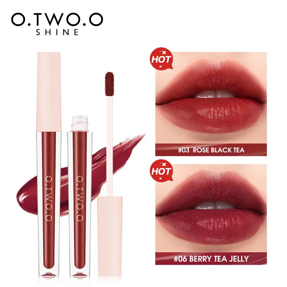 

O.TWO.O Lip Gloss Lip Tint 6 Colors Moisturizing Waterproof Long-Lasting Quick Film Liquid Lipstick Lips Plumper Lips Makeup