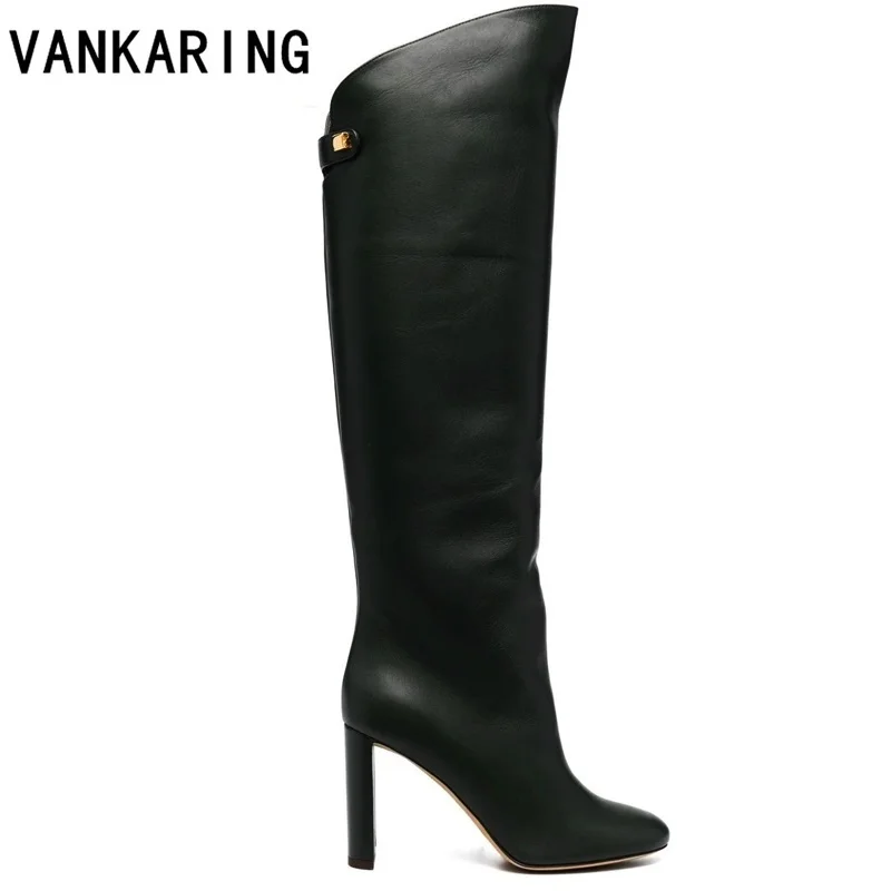 

high tube riding boots high heels 2022 new autumn winter sexy pointed toe chunky heel knight boots women knee high boots black