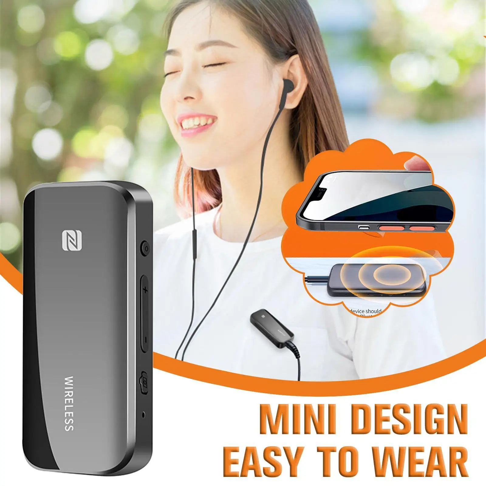 

Stereo Audio Bluetooth Receiver Transmitter BT5.1 NFC Type C Charging Handsfree Wireless Car Kit TF 3.5Mm 2.5Mm Aux