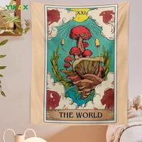 tarot mushroom tapestry wall hanging blanket aesthetic magic fungi bohemian psychedelic hippie witchcraft home decor accessories