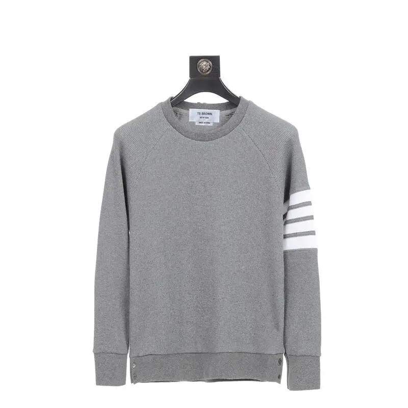 

Брендовый флагманский магазин TB BROWIN, четырехбарочный Мужской пуловер в полоску с вафельным узором и длинными рукавами, свитер, модная одежда для пар, роскошный хлопок