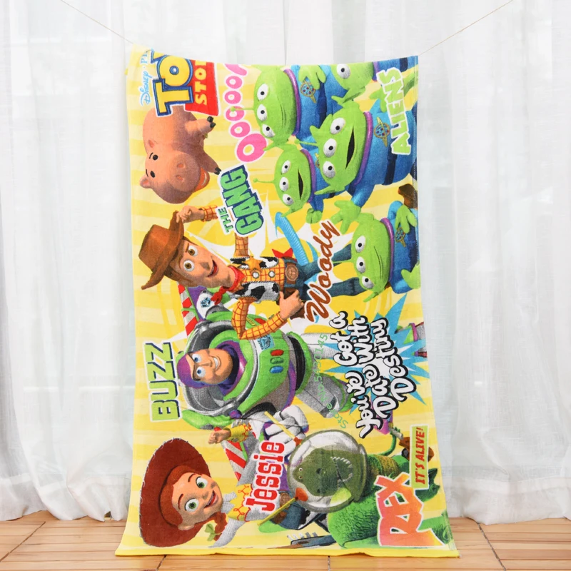 Disney Bath Towel Beach Blanket Cotton Children Cartoon Mickey Minnie Toy Story Stitch Kids Boy and Girl Gift 60X120CM