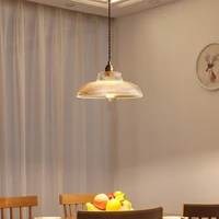 nordic industrial interior decoration e27 led pendant lamp restaurant living room bedroom simple striped pot cover glass lightin
