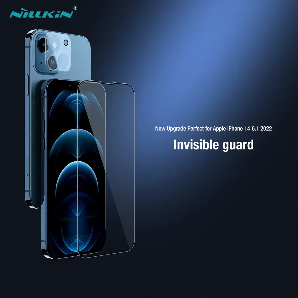 

NILLKIN 2 в 1 Ультра прозрачное полноэкранное закаленное стекло + Защитная пленка для камеры для Apple iPhone 14 противоударный край