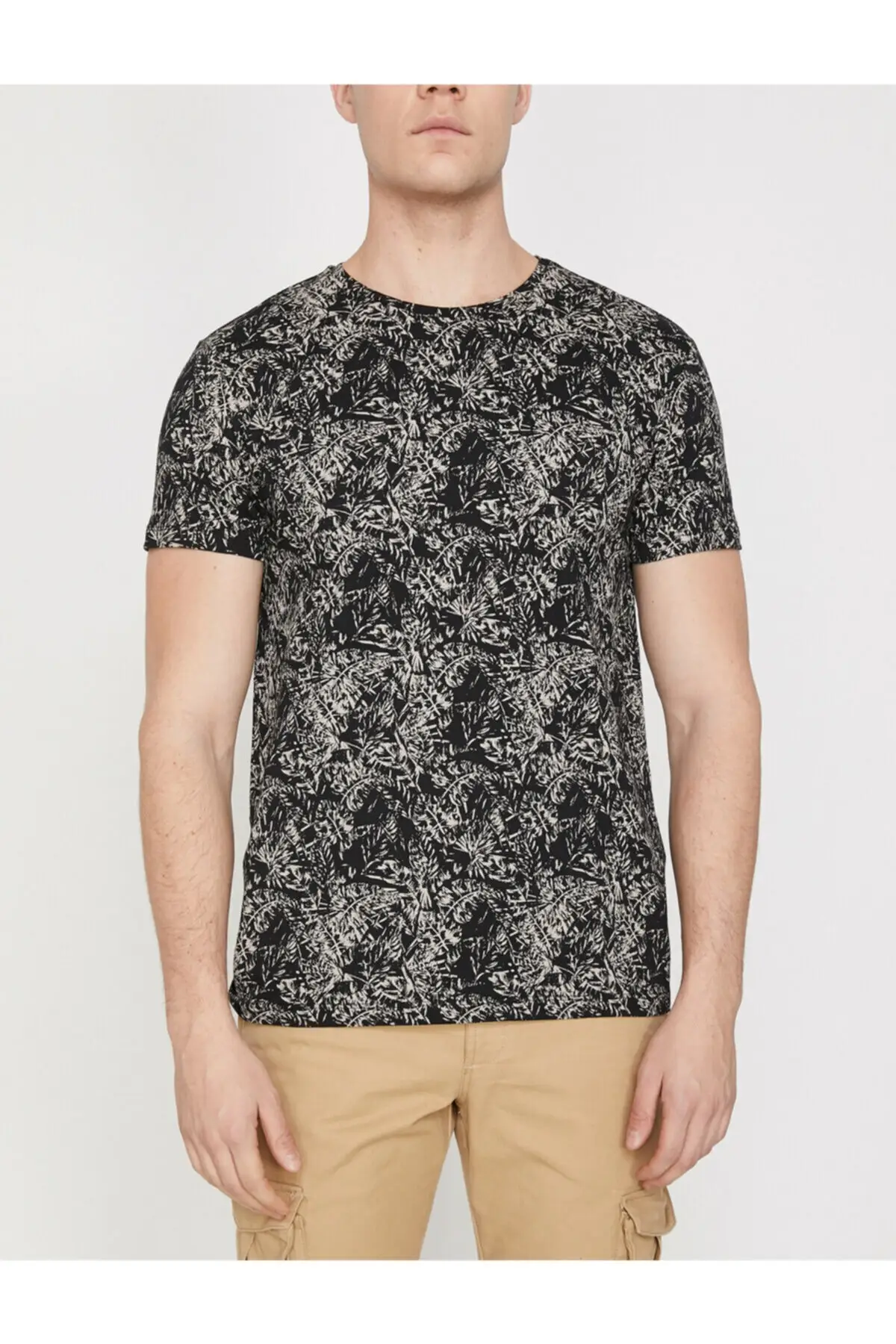 Koton мужской черный Велосипедный спорт средства ухода за кожей шеи футболка с