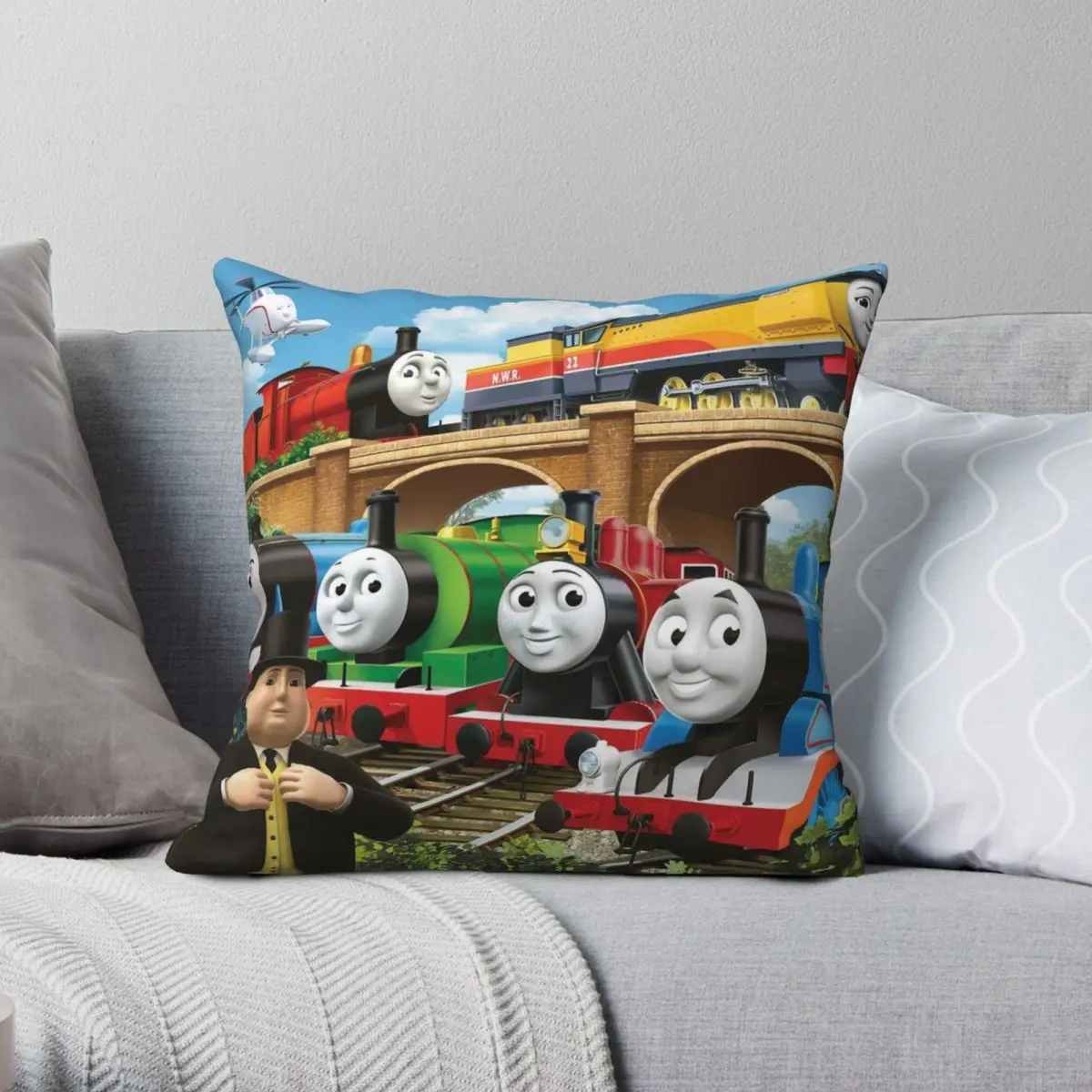

Thomas Train And Friend Pillowcase Polyester Linen Velvet Creative Zip Decor Throw Pillow Case Room Cushion Case 18"