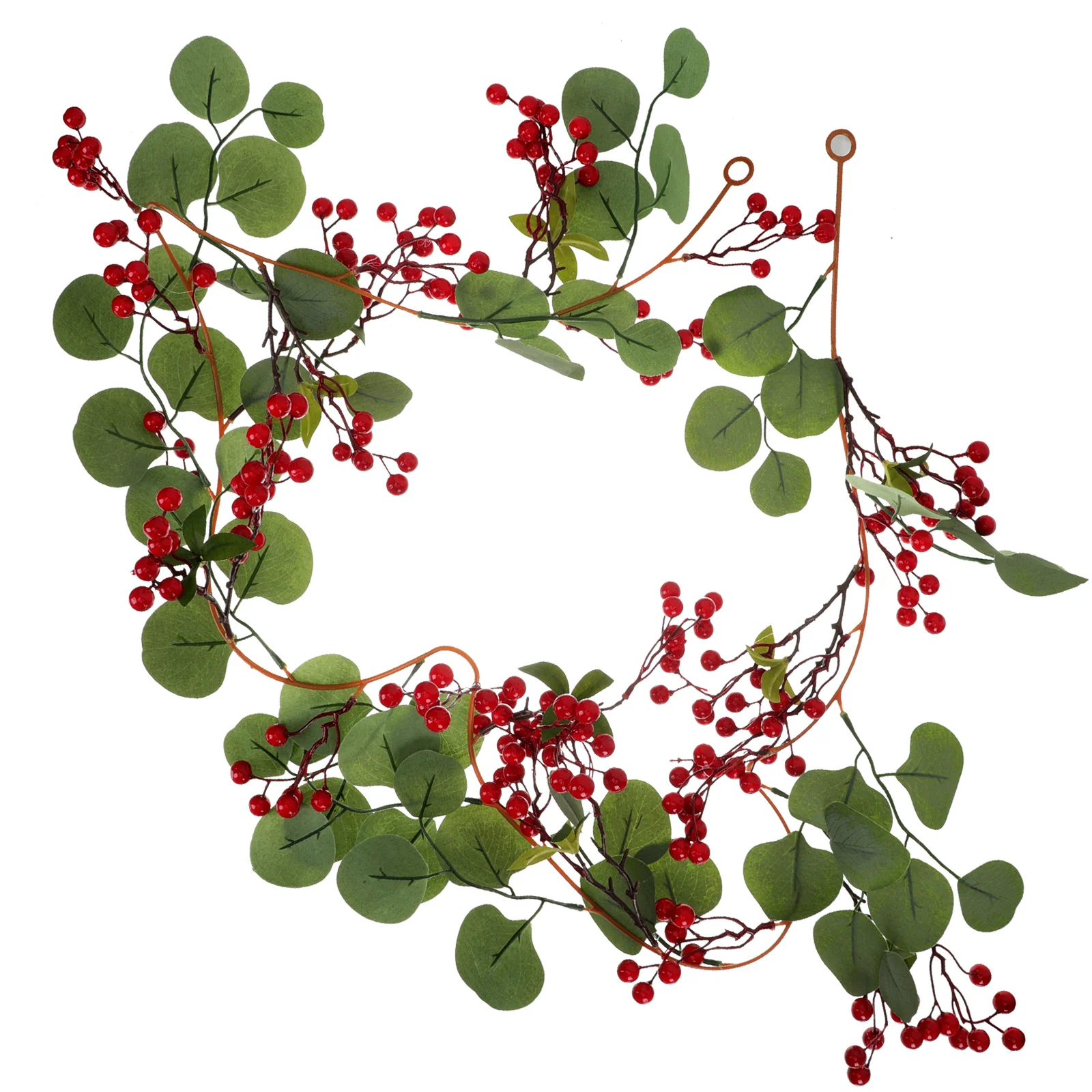 

Hanging Garland Artificial Fake Simulation Leaves Vine Decor Rattan Leaf Berry Eucalyptus Holly Garlands Twig Rustic Red