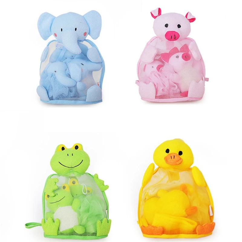 

Q1QD 5 шт. душевая губка для ванны с животными Loofahs, пуф для мытья мячей, пышная сетчатая щетка Luffa, скребок для тела для детей, малышей, мальчиков