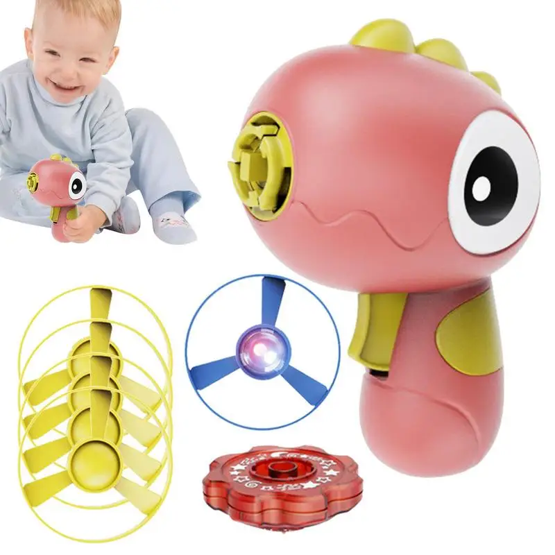 

Super Saucer Disc Launcher Toys Light Up Children Gyro Disc Launcher Toys Dinosaur Shape Flying Disk Set Fun Outdoor Flying Toys