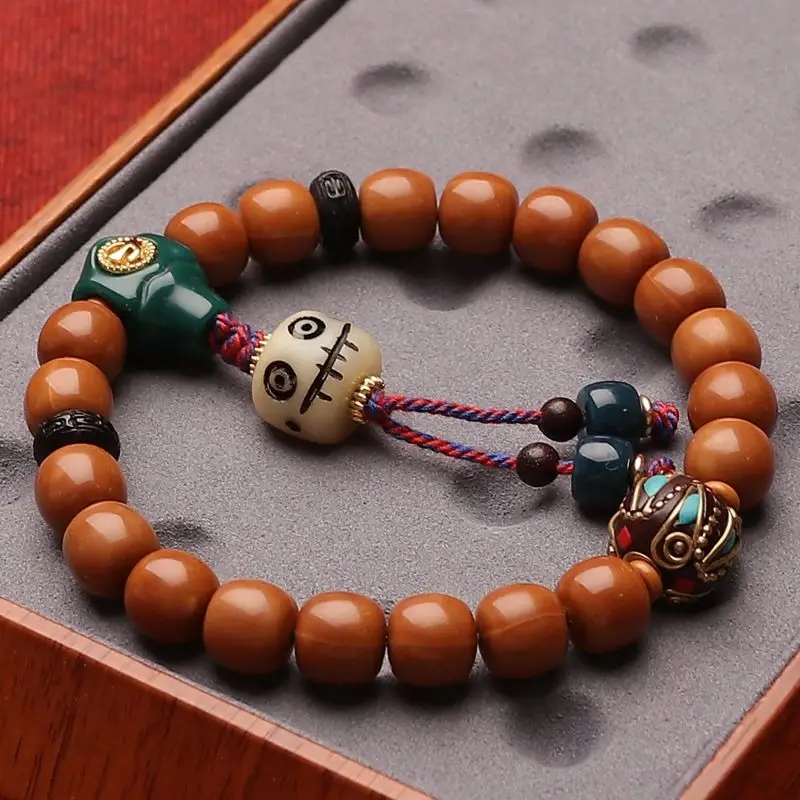 Оригинальный браслет с головой Обезьяны из ореха резьба в виде старой