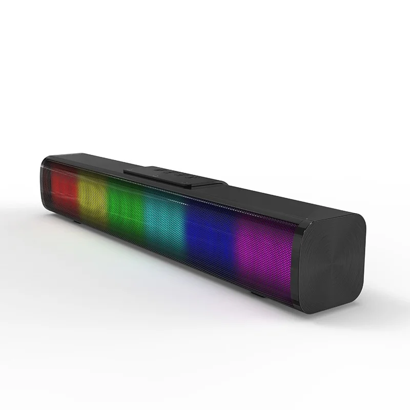 Colorful RGB Light Wireless Speaker TV Sound Bar HiFi Speaker 10W BT Soundbar Surround Stereo Subwoofer Home Theater Speaker D02