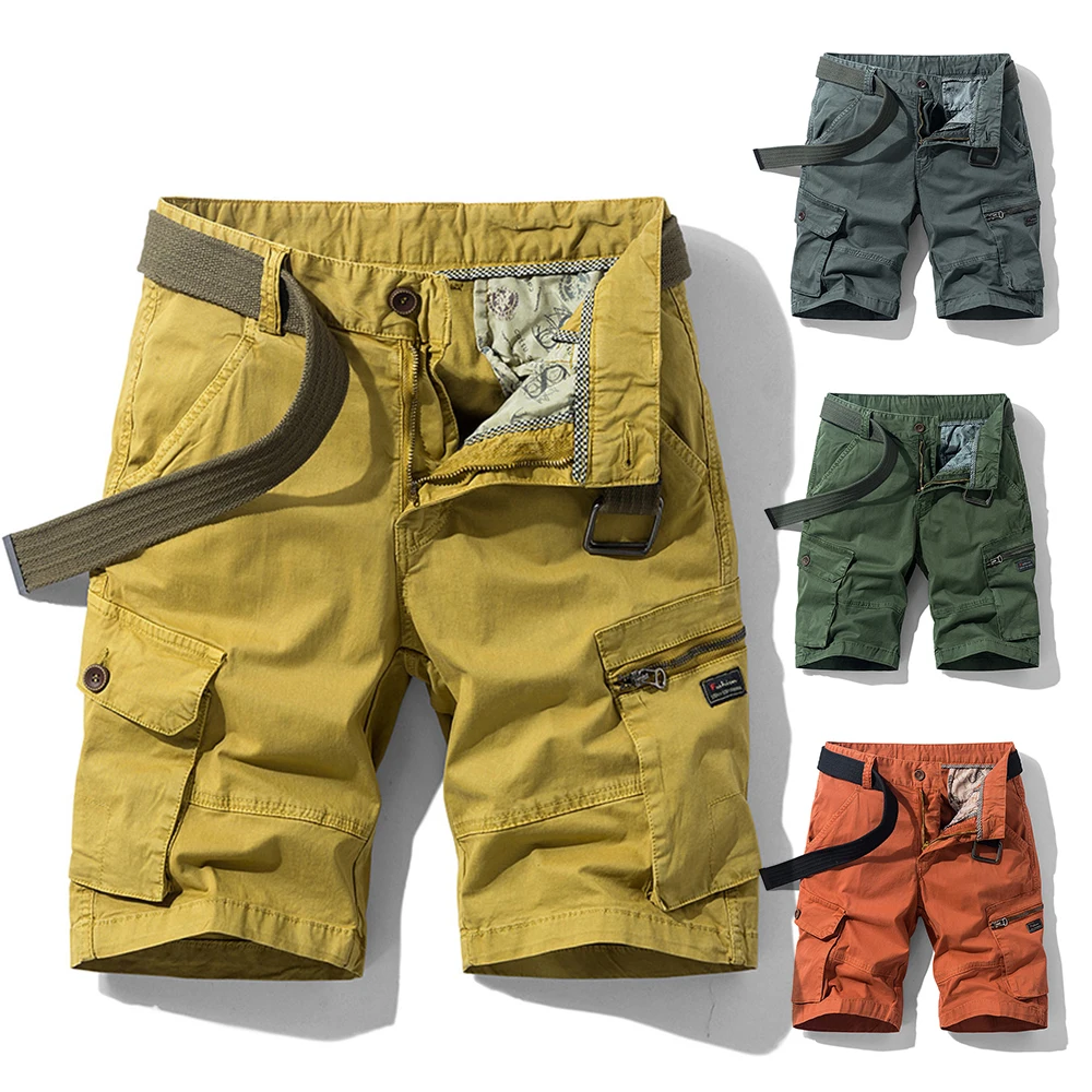 

2023 New Spring Summer Men Cargo Shorts Cotton Relaxed Fit Breeches Bermuda Casual Short Pants Clothing Social Cargo Short Men