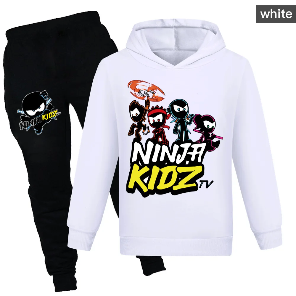 Комплект детской одежды в стиле ниндзя толстовка с капюшоном и штаны для бега