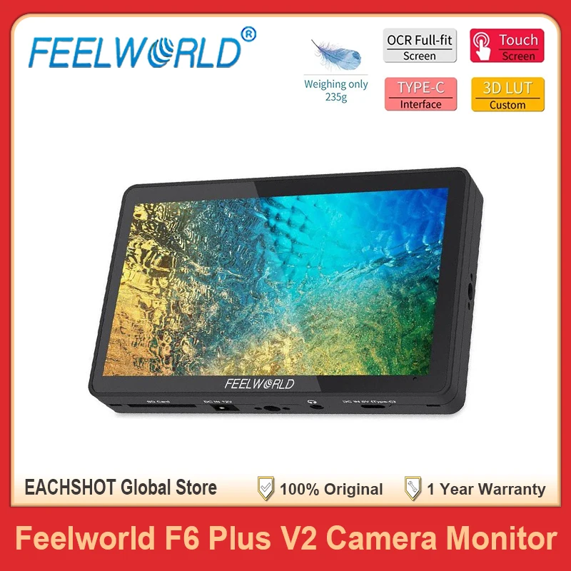 FEELWORLD F6 PLUS V2 6" камера DSLR монитор 3D LUT полевой сенсорный экран поддержка 4K HDMI для