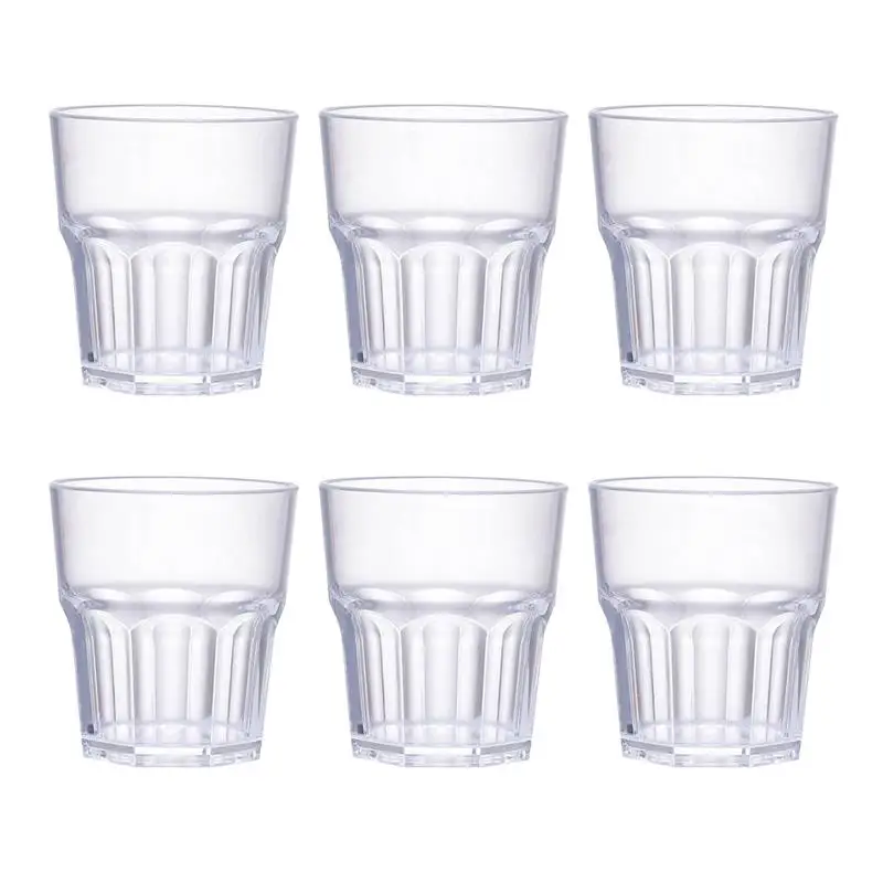 6Pcs Mini Wine Cups Clear Acrylic Whiskey Cups Spirits Cups Wine Tumblers Beer Mugs Drinking Cups Tequila Cups 35ML 5X4.5X4.5CM
