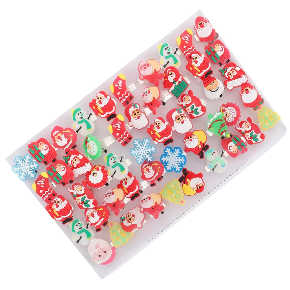 

50 Pcs Christmas Glowing Rings Party Flashing Finger Electronic Component Favors Child Toy