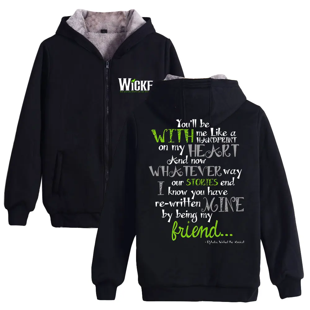 WICKED The Musical большая женская/мужская толстовка с капюшоном зимняя утолщенная
