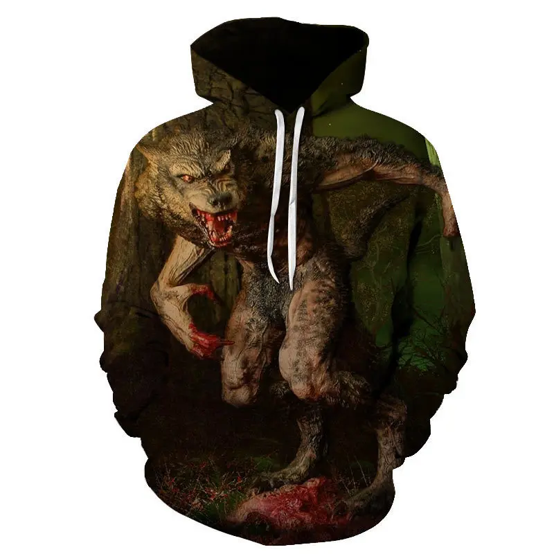 

Ужасная винтажная Мужская одежда, толстовка с капюшоном, оверсайз свитшот в стиле Бойцовского оборотенка с кровавым отсеком демонов, уличн...