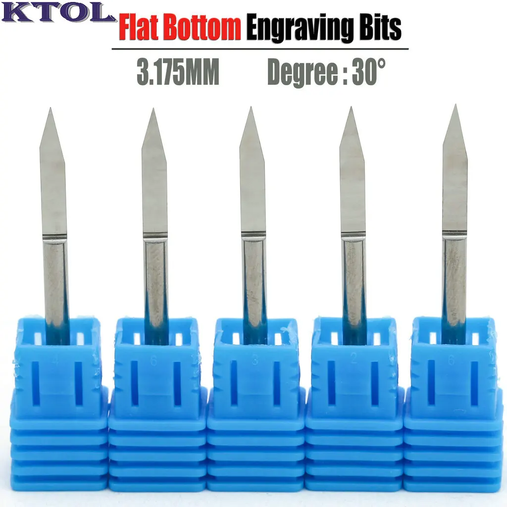 

30 Standard Degree 3.175x0.1mm V-Shape Solid Carbide Engraving Bits Endmill Cutter for CNC Router Tooling,CNC Engraving Tool Bit