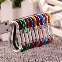 10pcs aluminum carabiner key chain clip survival climbing button carabiner camping hiking hook safety buckle keychain