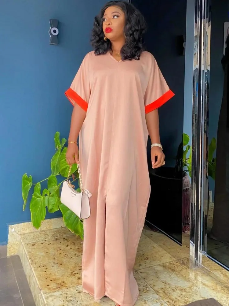 African Dresses For Women New Dashiki Solid Color Ankara Long Maxi Dresses Bazin Traditional Robe Africa Abaya African Clothes