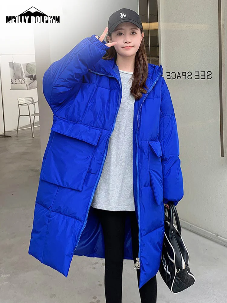 2022 New Fashion Winter Jacket Women Parkas Long Coat Hooded Parkas Loose Warm Snow Wear Cotton Padded Winter Clothes