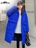 2022 new fashion winter jacket women parkas long coat hooded parkas loose warm snow wear cotton padded winter clothes