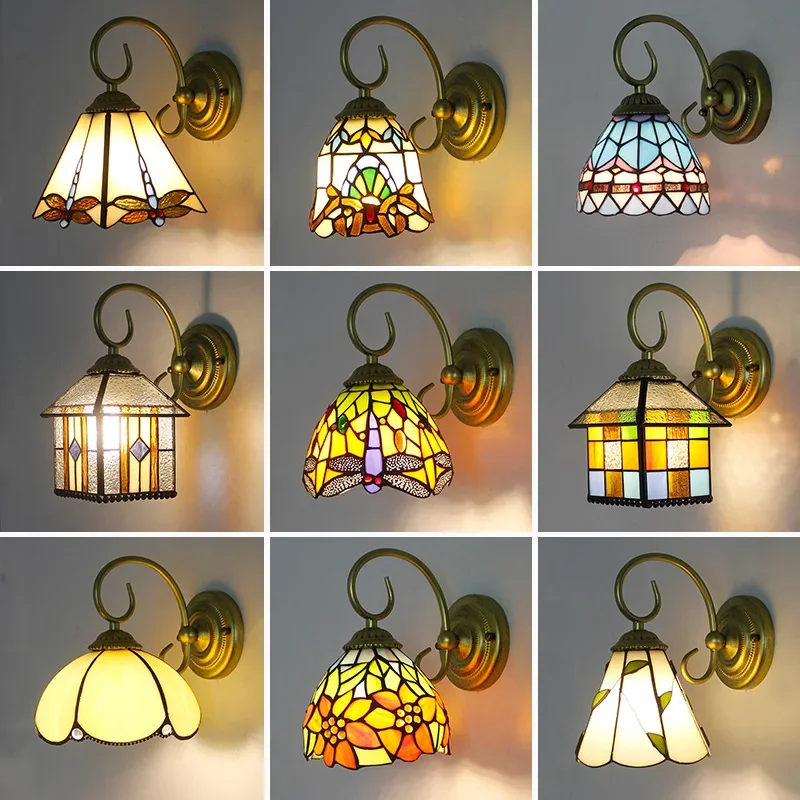 Настенный светильник SHIYAN винтажный витраж