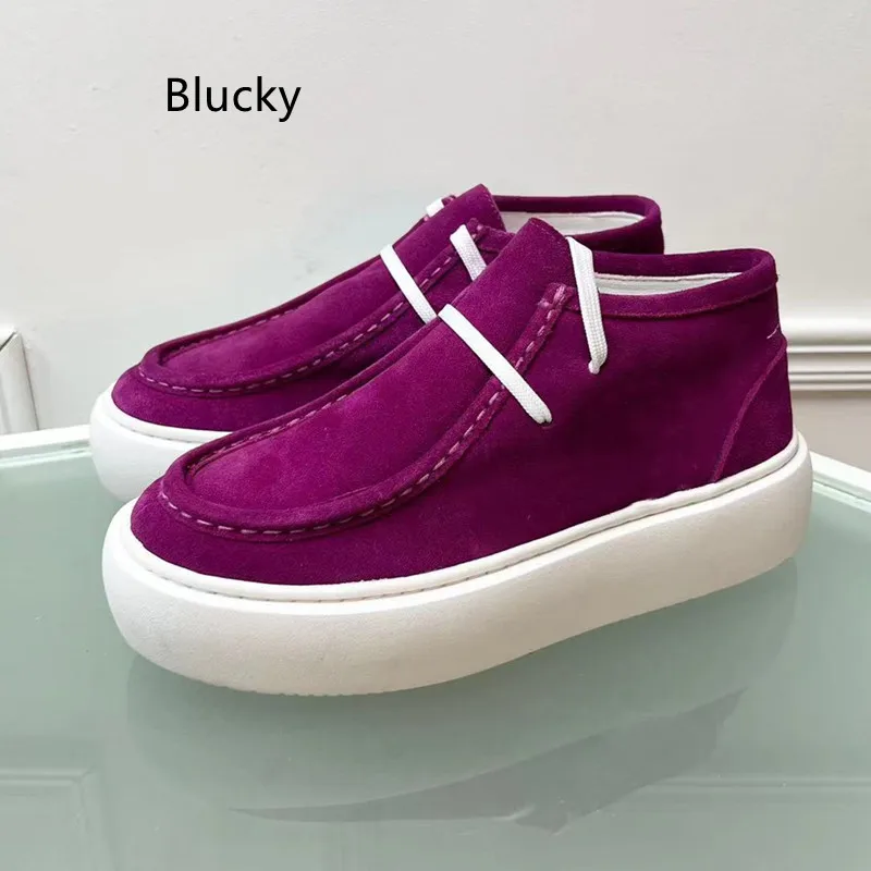 

Женская повседневная обувь на высокой толстой подошве, на шнуровке, из натуральной замши и искусственной кожи на весну и лето