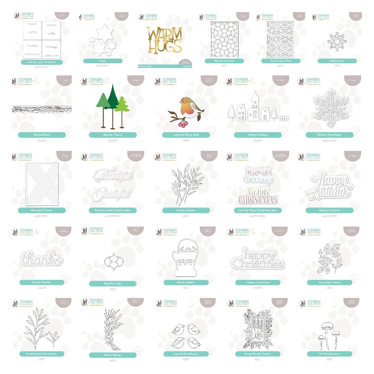 

Happy Autumn Lovely Leaves Hot foil metal cutting dies for layering stencils DIY scrapbooking Greeting Card Warm Hugs Village