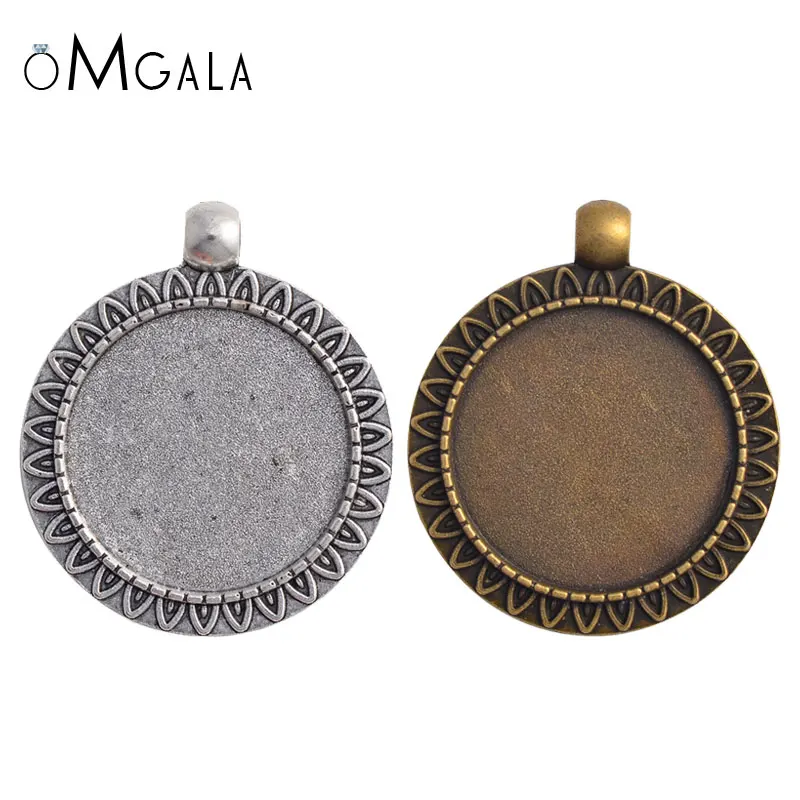 

10pcs 25mm Round Shape Brozen Vintage Cameo Cabochon Base Setting Pendant Tray Jewelry Making Findings Supplies DIY Accessories