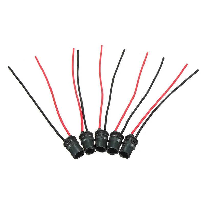 

10pcs T10 W5W 147 501 Round Sockets Socket Marker Light Holder Connector Wire Bulb Harness 10mm Hole Lamp Holder Base Connector
