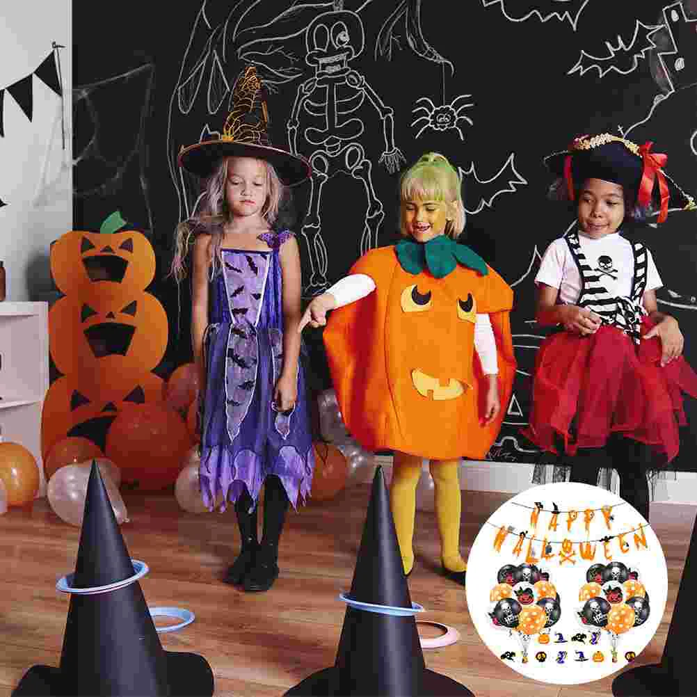 

Party Ballons Topper Bannerhanging Horror Favor Supplies Creepy Scary Happy Picks Dessert Hat Bat Witch Cake Kit Garland