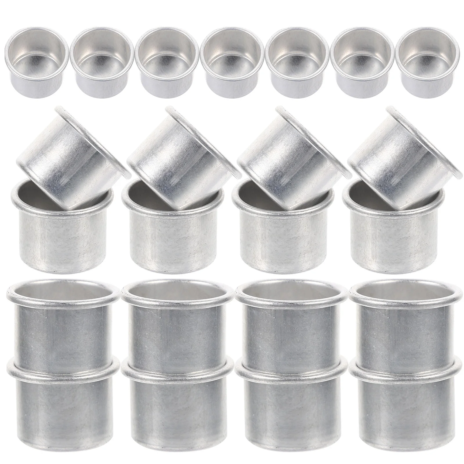 

50 Pcs Aluminium Cups Holders Metal Inserts Drip Catchers Candles Candlestick Cup Metal Cup