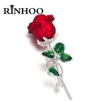 rinhoo rose flower brooches for women elegant tulip daisy flower maple leaf plant tree lapel pin banquet corsage wedding jewelry