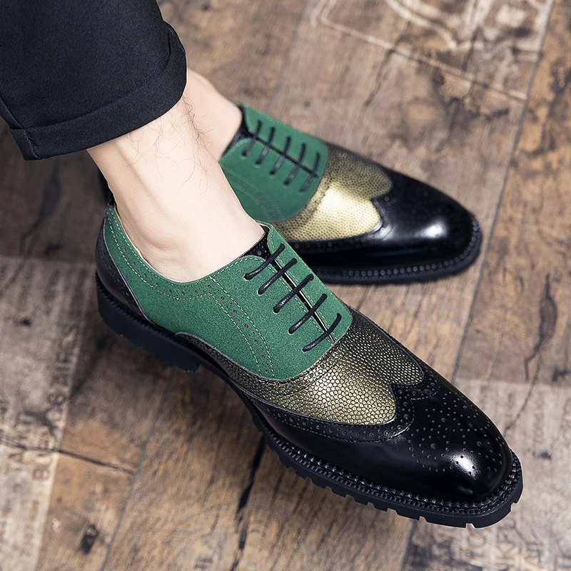 

Мужские классические туфли Coslony, деловая повседневная кожаная обувь, модные Удобные оксфорды, броги для вечеринки, 48 цветов, 48