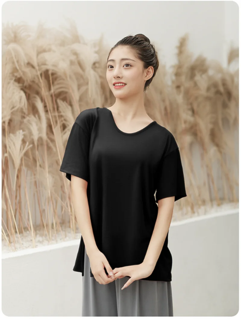 

Women's Short Sleeve V-neck Dancing Top Exercise Dance Practice Dancing Wear Square Dance T-shirt M-4XL