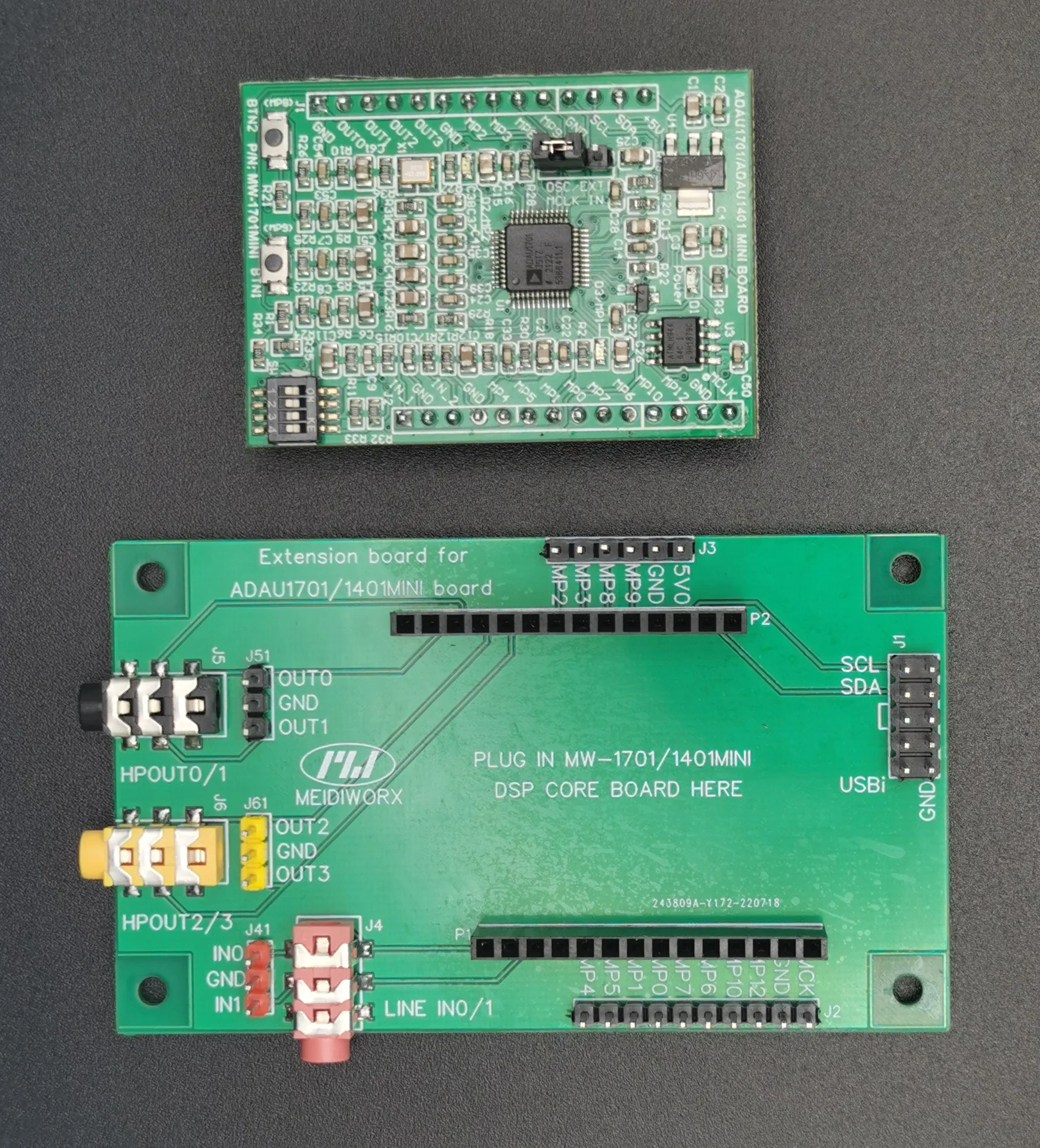 ADAU1701 / ADAU1401 Мини-ядерная плата DSP