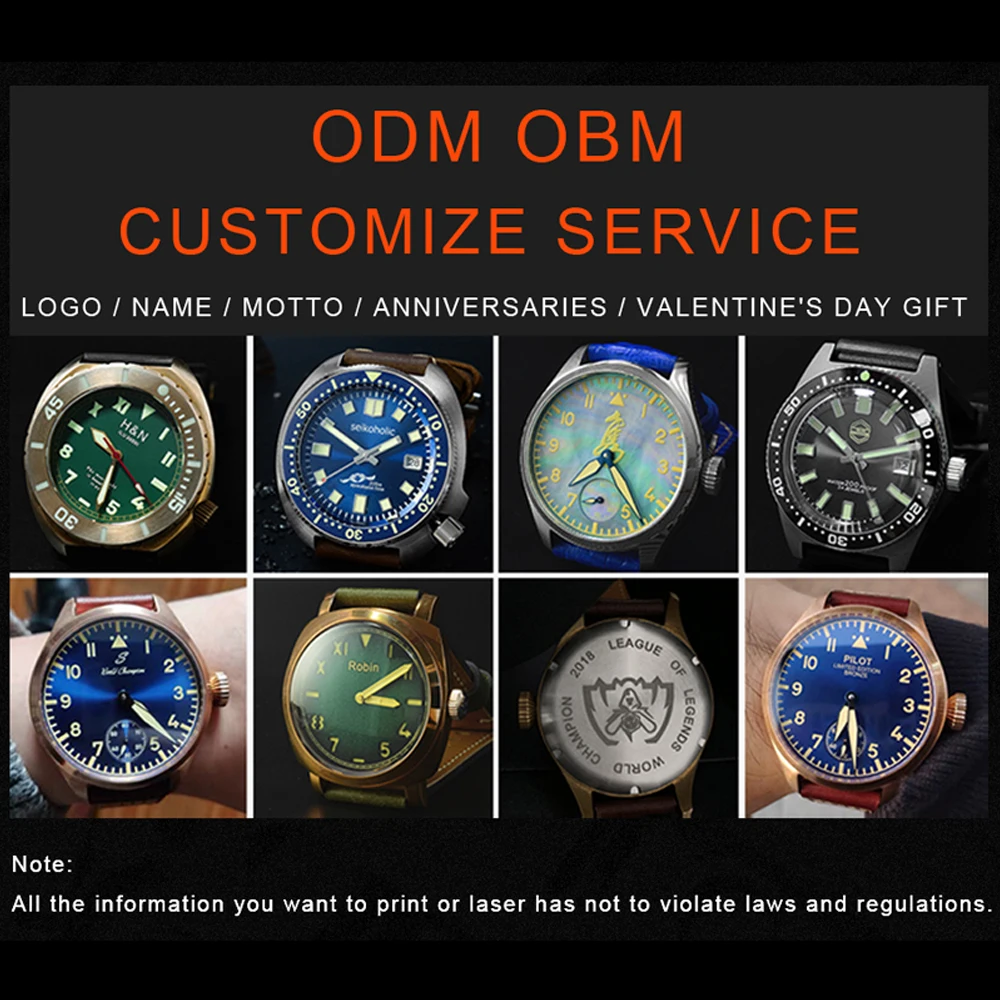 San Martin Custom Watch Logo Customize Dial Service Wedding  Anniversary Word Art Gift Etc Service Fee OEM ODM OBM Watch