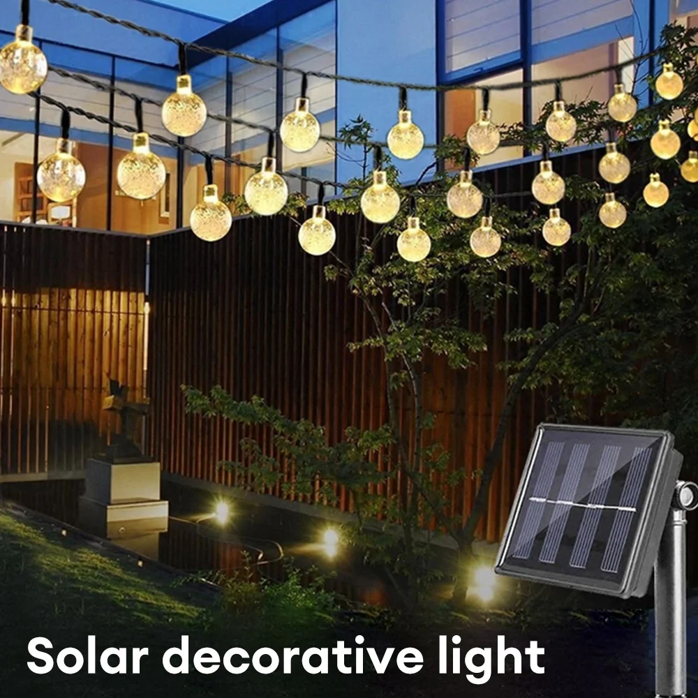 

Solar String Lights Outdoor Fairy Lights 5M 12M Waterproof Garland Crystal Globe Lights Christmas Decoration Garden Party Decor