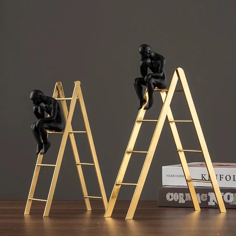 Креативность Смола Мислитель Металлик Золотая Лестница Персонаж Ремесленные