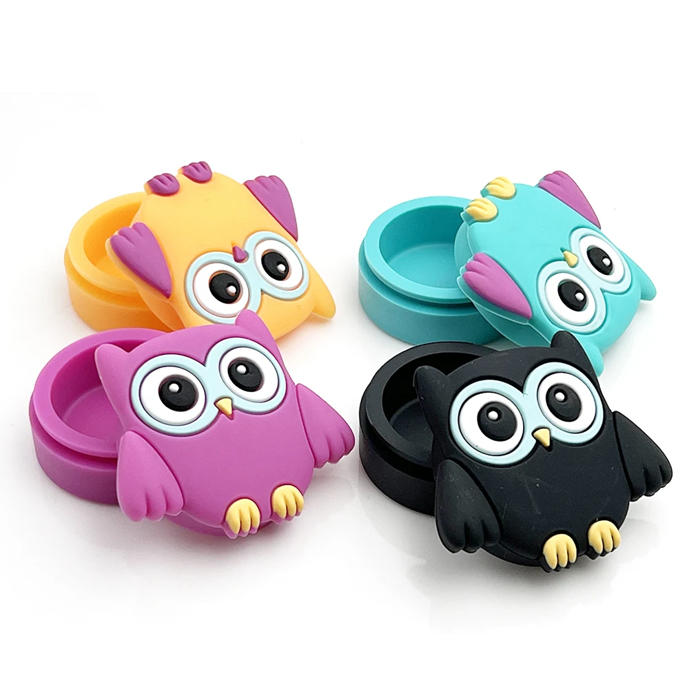 

Silicone Wax Jar Owl Style 11ML Nonstick Silicone Container Non-stick Oil Herb Dab Storage Box