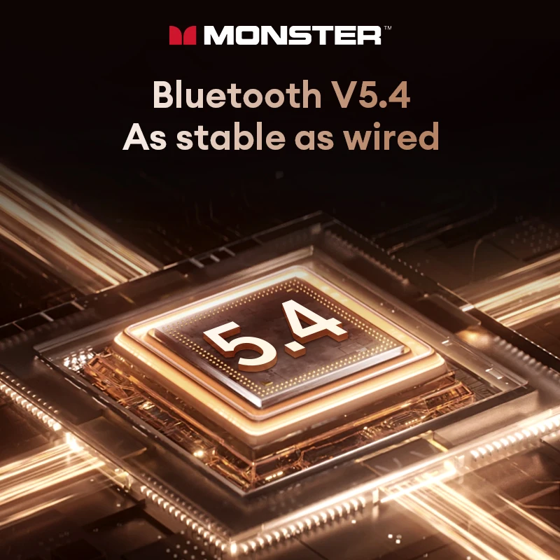 Фото Новые беспроводные наушники Monster MQH08 Bluetooth 5.4, 60 часов, длительный срок службы батареи, игровая гарнитура с шумоподавлением и микрофоном, 40 мм №4