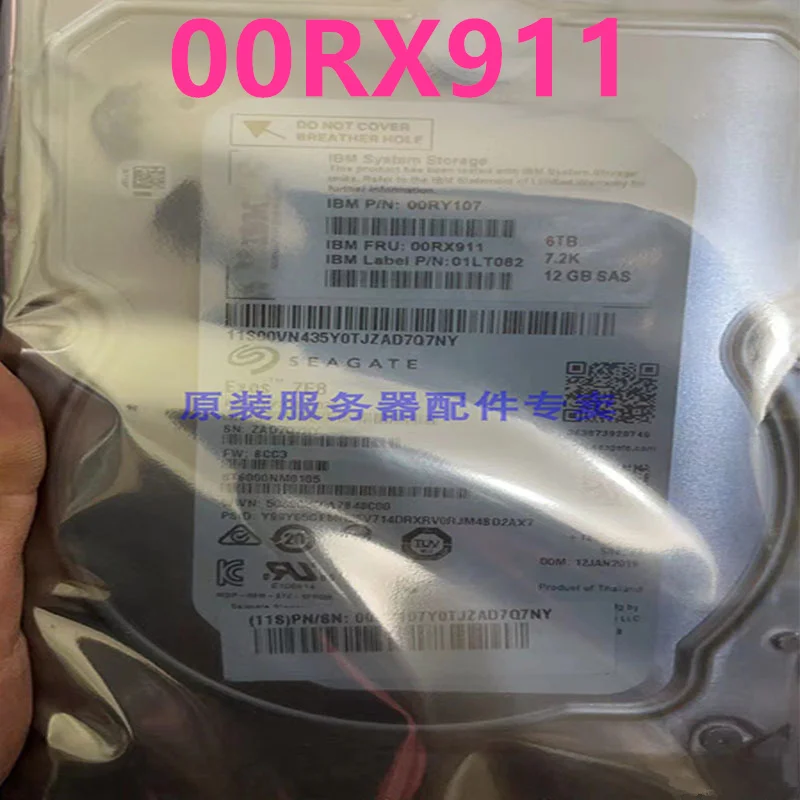 

New Original HDD For IBM V7000 G2 6TB 3.5" SAS 128MB 7200RPM For Internal HDD For Server HDD For 00RY107 00RX911 01GV596