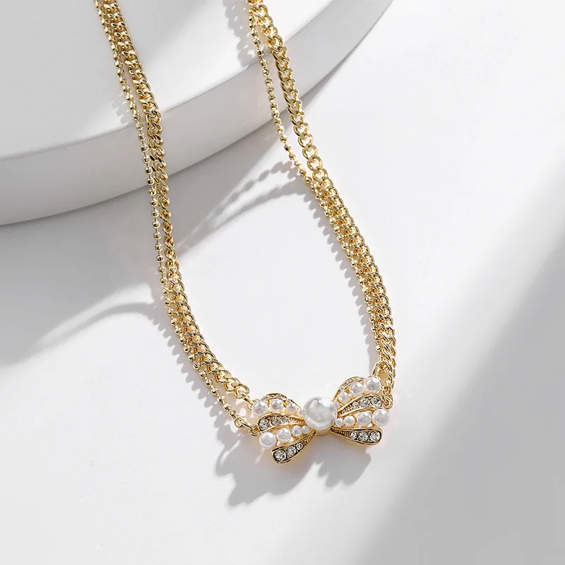 

Temperament Butterfly Necklace Women's Creative Personality Pearl Necklace Sparkle Elegant Fashion Jewelry Luxury O-chain Choker