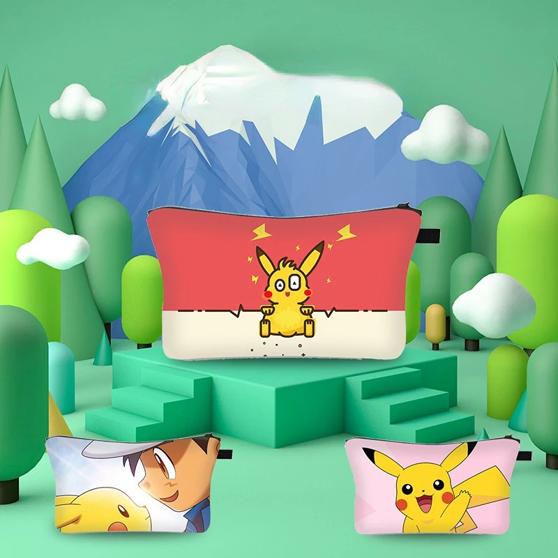 

Pokemon Cartoon Pikachu Cosmetic Storage Bag Cute Psyduck Coin Purse Anime Character Card Bag Children's Toys Christmas Gift